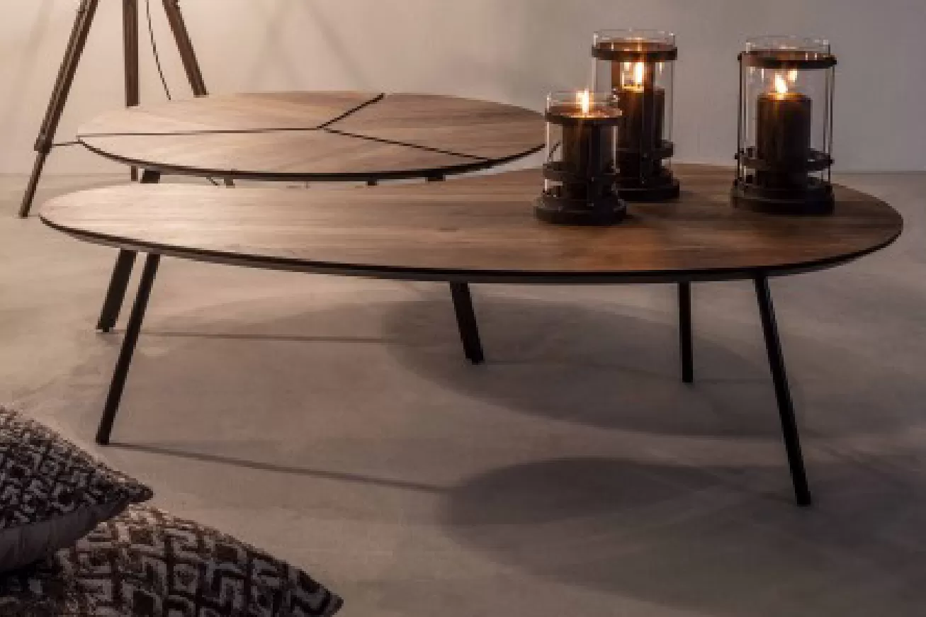 Στρογγυλό τραπέζι ξύλο μέταλλο 