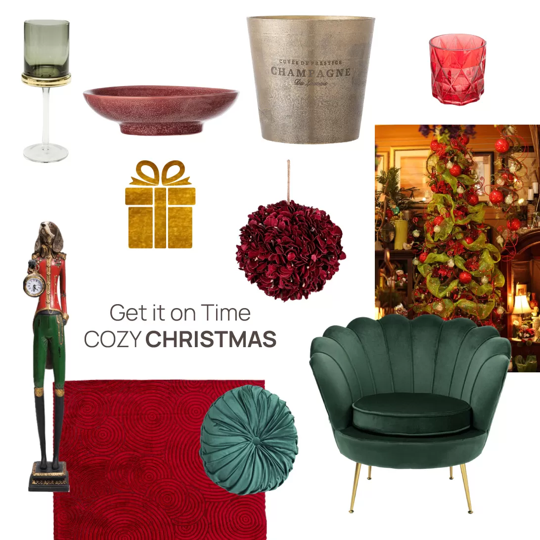 Cozy Christmas Traditional Red Green