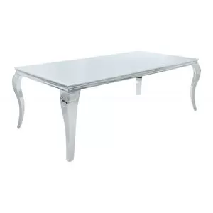 Τραπέζι Modern Barock Λευκό-Ασημί 180x90 εκ.