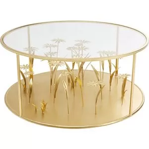 Τραπέζι Μέσης Flower Meadow Χρυσό 80x80x36 εκ.
