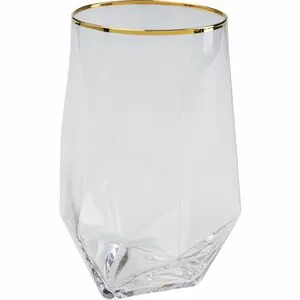 Ποτήρι Χαμηλό Dimond Διάφανο-Χρυσό 15x10x10 εκ.