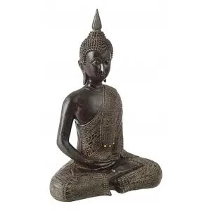 Επιτραπέζιο Διακοσμητικό Καθιστός Βούδας Shiva Καφέ-Χρυσό 23x13x34 εκ.