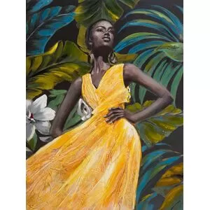 Πίνακας Σε Καμβά Γυναίκα Με Κίτρινο Φόρεμα