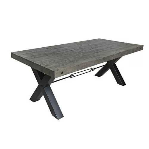 Τραπέζι Thor Ξύλο-Μέταλλο Γκρι-Μάυρο 200x100x76 εκ.
