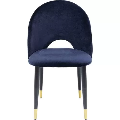 Καρέκλα Iris Velvet Μπλε (Σετ 2)