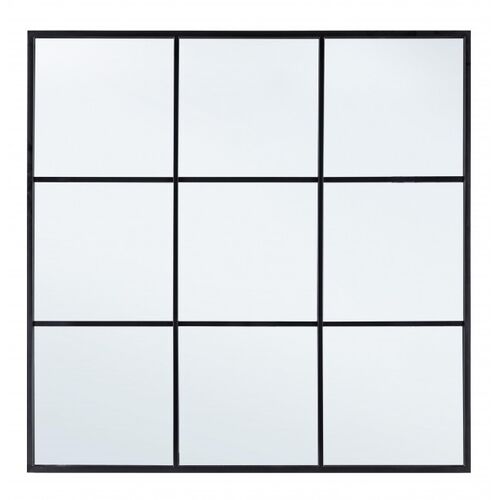 Καθρέφτης Τοίχου Nucleos Window Μαύρο 90x90 εκ.