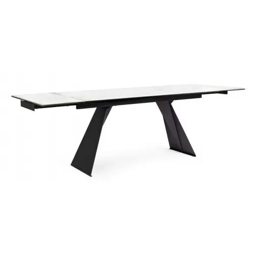 Επεκτεινόμενο Τραπέζι Blazar Λευκό-Μαύρο 160-240x90x76 εκ.