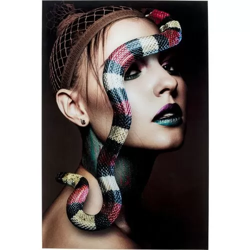 Πίνακας Γυάλινος Snake Girl