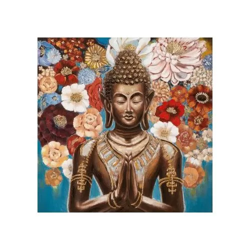 Πίνακας Βούδας Με Λουλούδια