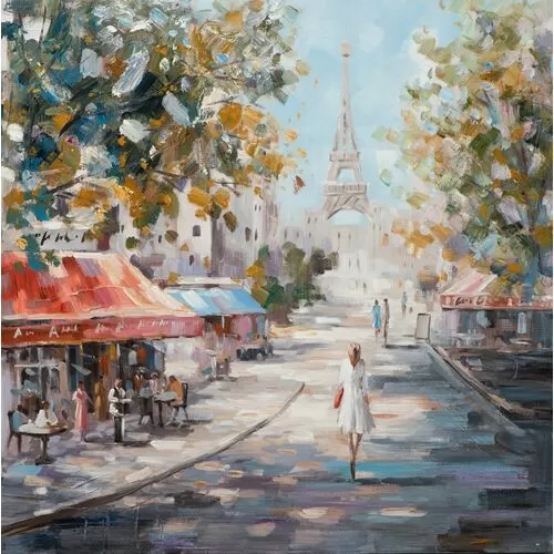 Πίνακας Σε Καμβά Βόλτα Στο Παρίσι