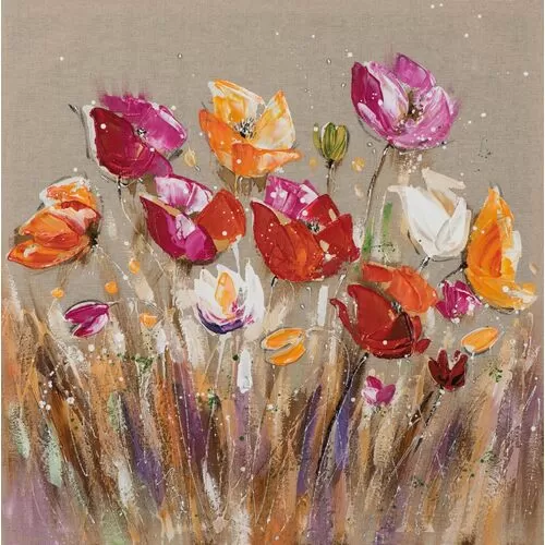 Πίνακας Σε Καμβά Πολύχρωμα Λουλούδια
