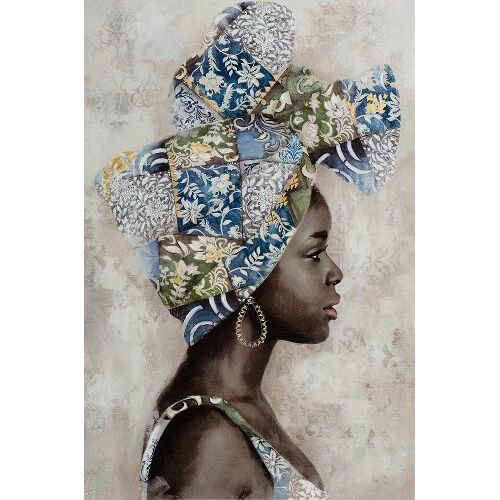 Πίνακας Σε Καμβά Αφρικανή Γυναίκα Με Μπλε Τουρμπάνι