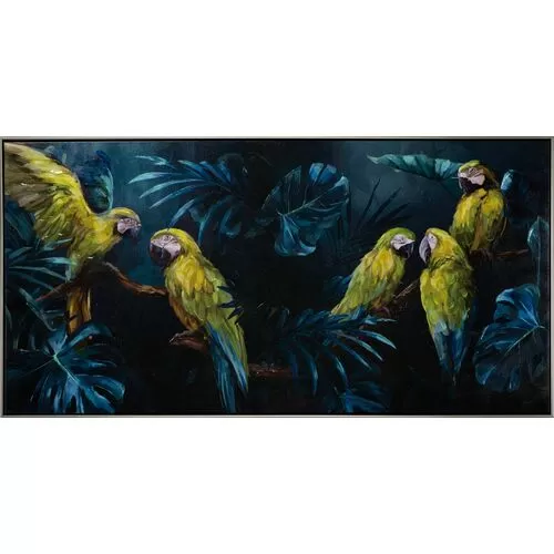 Πίνακας Σε Καμβά Παπαγάλοι Μπλε Μέσα Στη Ζούγκλα
