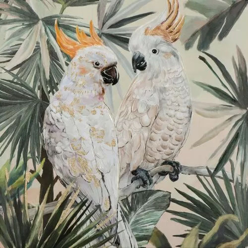 Πίνακας Σε Καμβά Cockatoos in love
