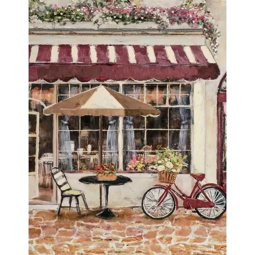 Πίνακας Σε Καμβά Καφετέρια Του Δρόμου Σε Κόκκινο Χρώμα