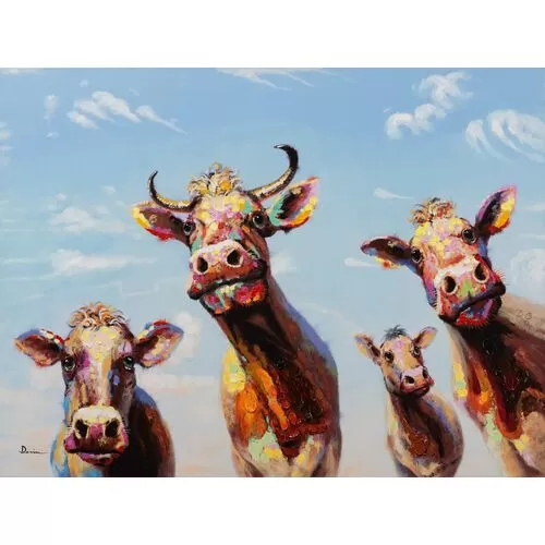 Πίνακας Σε Καμβάς Αστείες Αγελάδες