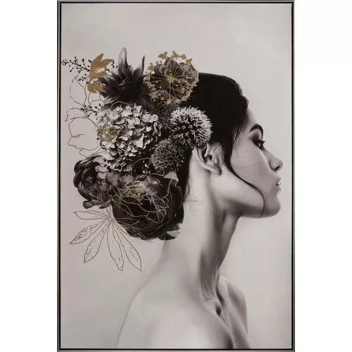Πίνακας Σε Καμβά Κοπέλα Με Λουλούδια Στα Μαλλιά