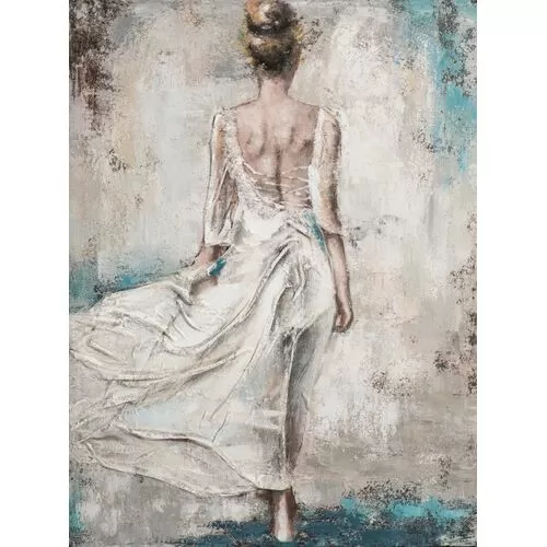 Πίνακας Σε Καμβά Γυναίκα Με Λευκό Φόρεμα