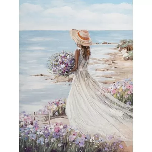 Πίνακας Σε Καμβά Γυναίκα Με Θέα Τη Θάλασσα