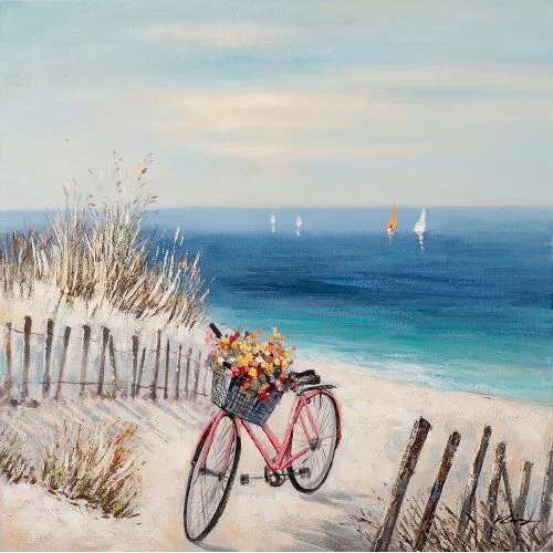 Πίνακας Σε Καμβά Ποδήλατο Στη Παραλία III