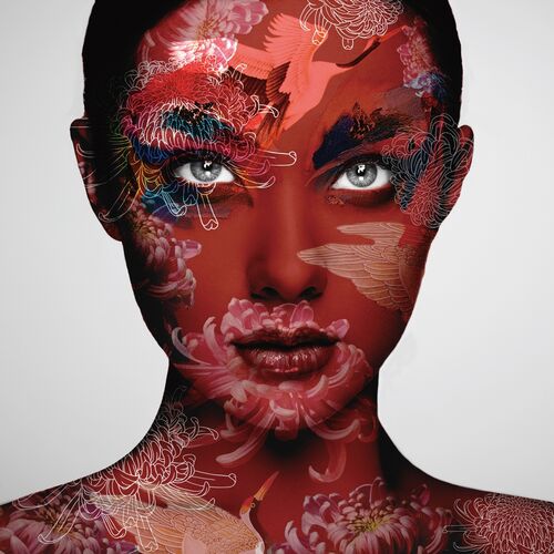 Πίνακας Γυάλινος Γυναίκα Στα Κόκκινα Με Κινέζικο Μοτίβο