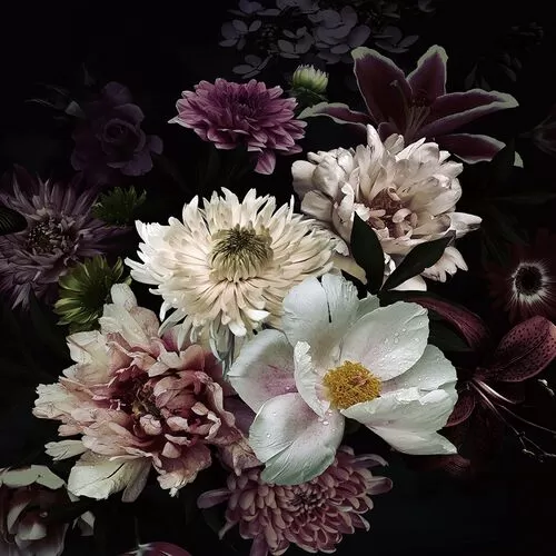 Πίνακας Γυάλινος Όμορφο Μπουκέτο Λουλουδιών II