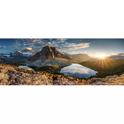 Πίνακας Γυάλινος Πανοραμική Φωτογραφία Βουνό Με Λίμνη
