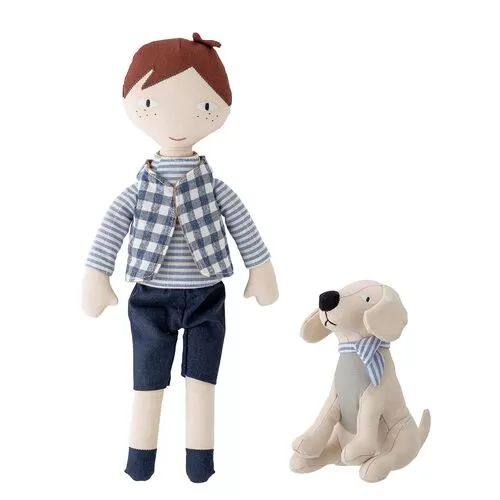 Παιδική Κούκλα Hilbert Με Σκυλάκι Λινό (Σετ/2)