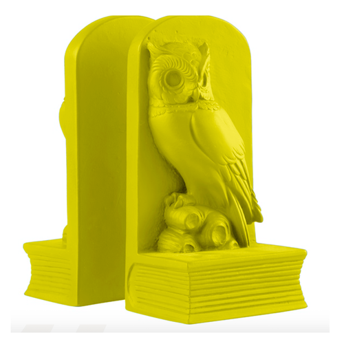 Βιβλιοστάτες Owl (Σετ 2) Lemon