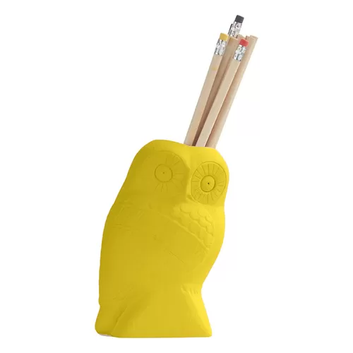 Μολυβοθήκη Owl Κιτρινο