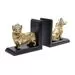 Βιβλιοστάτες Βασιλικοί Σκύλοι Κόργκι Χρυσό-Μαύρο 21x11x18 εκ. (Σετ 2)
