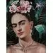 Πίνακας Σε Καμβά Μελαγχολική Φρίντα Κάλο Με Λουλούδια